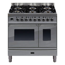 ILVE PDW906 Roma Freestanding Dual Fuel Range Cooker Stainless Steel